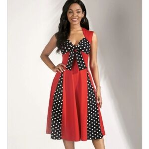 KillReal Polka Dot Retro Vintage Style Cocktail Party Swing Dress